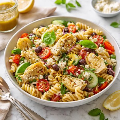 Image of Pasta Salad with Artichokes and Lemon Vinaigrette