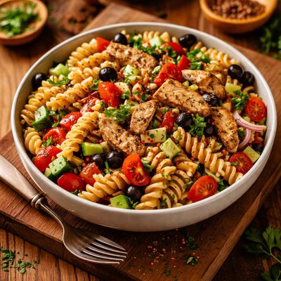 Image of Whole30 Pasta Salad with Chicken and Vegetables