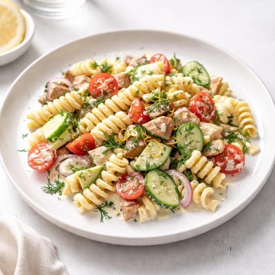 Image of Pasta Salad with Creamy Lemon Dill Dressing