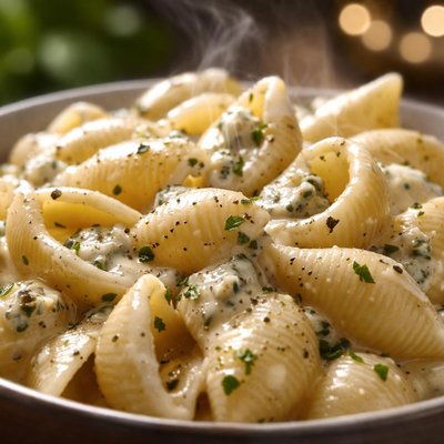 Image of Pasta Shells with Gorgonzola Cheese Sauce