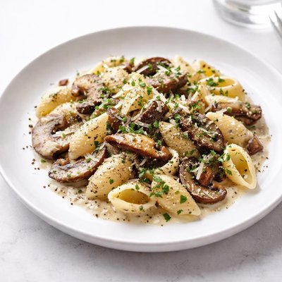 Image of Pasta Shells with Portabella Mushrooms and Boursin Sauce