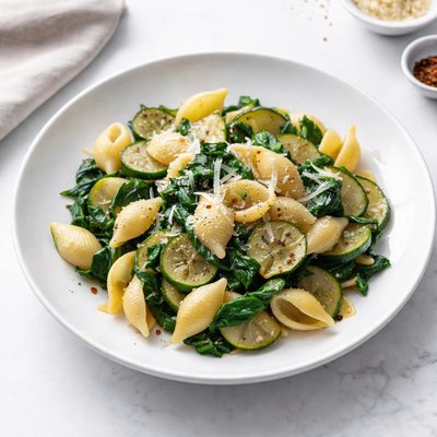 Image of Pasta Shells with Zucchini Spinach