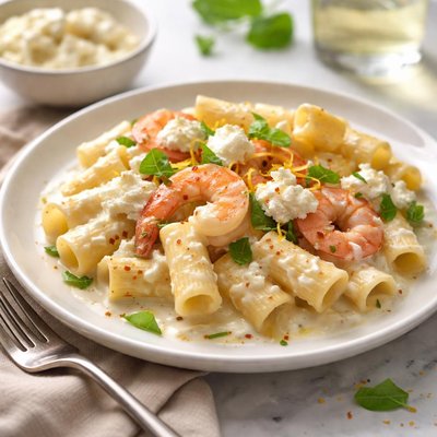 Image of Pasta Shrimp with Ricotta Cheese Sauce