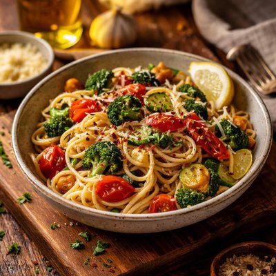 Image of Pasta W Garlic and Veggies