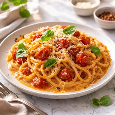 Image of Pasta with a Cherry Tomato and Mascarpone Sauce