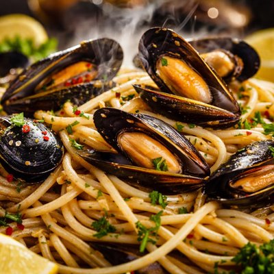 Image of Pasta with a Lot of Mussel