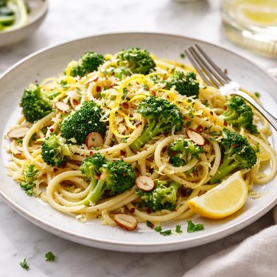Image of Pasta with Broccoli Lemon and Almonds