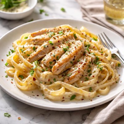 Image of Pasta with Chicken and Pepper Cheese Sauce