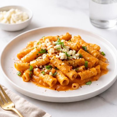 Image of Pasta with Creamy Goat Cheese Tomato Sauce