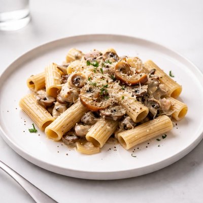 Image of Vegan Pasta with Creamy Mushroom Sauce