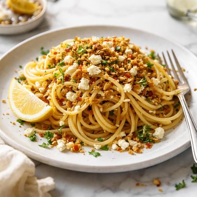 Image of Pasta with Crunchy Crumbs and Feta for One