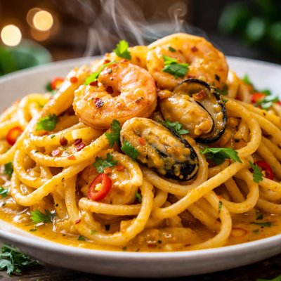 Image of Pasta with Curry Seafood Sauce
