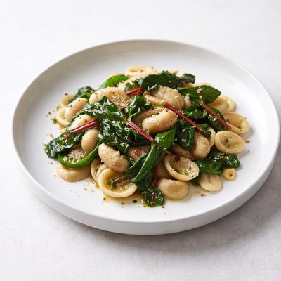 Image of Pasta with Lima Beans and Swiss Chard