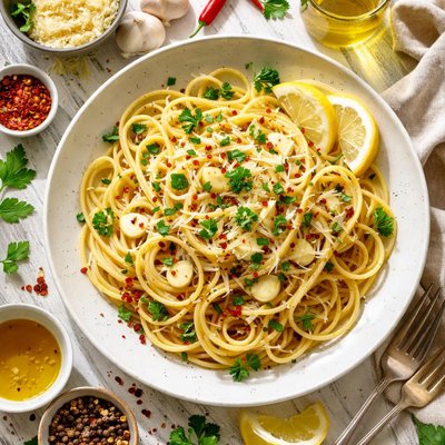 Image of Pasta with Oil and Garlic Sauce