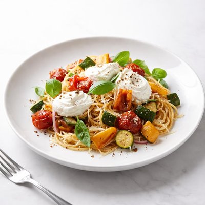 Image of Pasta with Roasted Vegetables and Cream Cheese