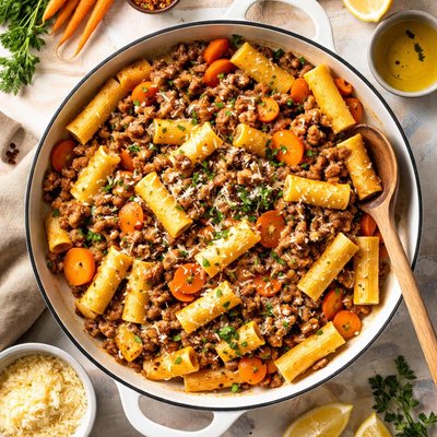 Image of Pasta with Sausagemeat and Carrots