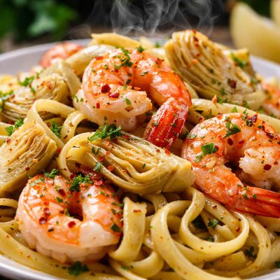 Image of Pasta with Shrimp and Artichokes