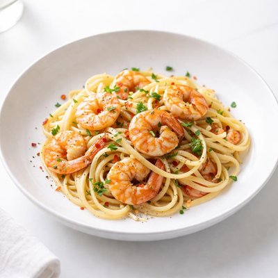Image of Pasta with Shrimp and Garlic Sauce
