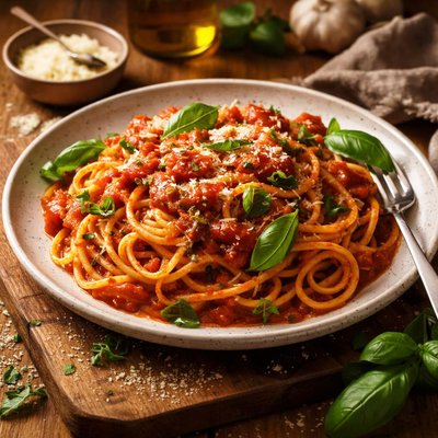 Image of Pasta with Spiced Tomato Basil Sauce