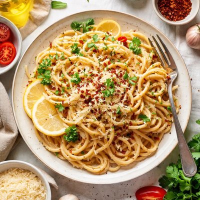 Image of Pasta with Spicy Garlic Cream Sauce