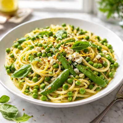 Image of Pasta with Three Peas Great for Summer
