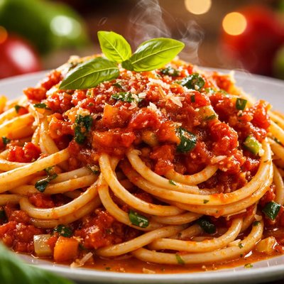 Image of Pasta with Tomato and Hidden Vegetable Sauce