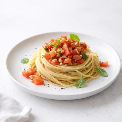 Image of Pasta with Uncooked Tomato Sauce