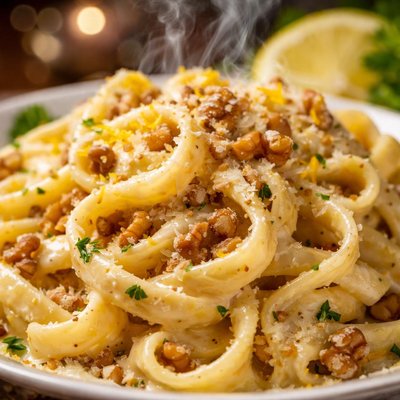 Image of Pasta with Walnut Lemon Cream Sauce