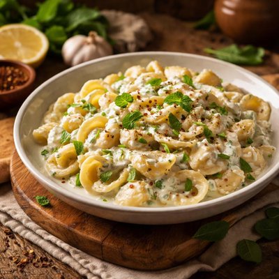 Image of Pasta with Yogurt Mint Sauce