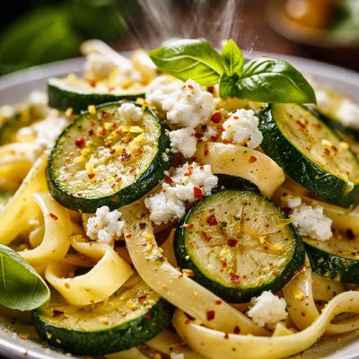 Image of Pasta with Zucchini and Goat Cheese