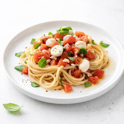 Image of Pasta Wtih No Cook Tomato Mozzarella Sauce