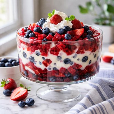 Image of Patriotic Jello Fruit Salad