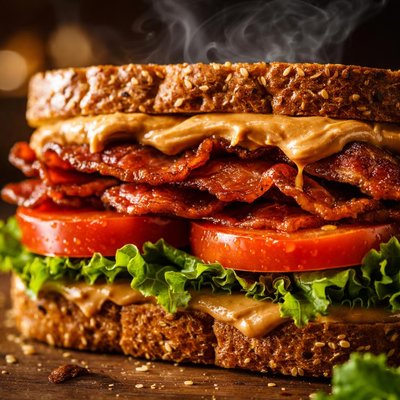 Image of Pb B and L Peanut Butter Bacon and Lettuce Sandwich a Blt