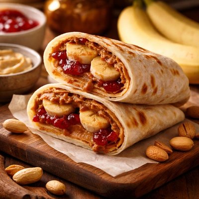 Image of Pbjb Burrito Peanut Butter Banana Jelly or Nutella
