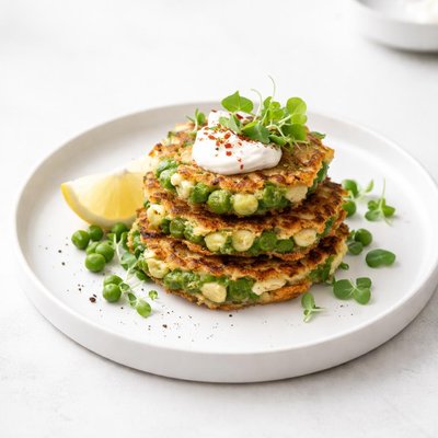 Image of Pea and Halloumi Fritters