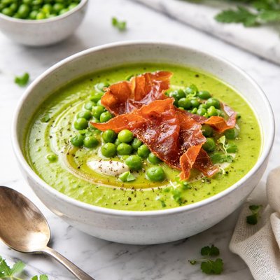 Image of Pea Soup with Crisp Prosciutto