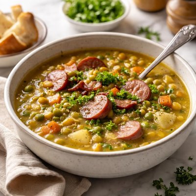Image of Pea Soup with Sausage Crock Pot