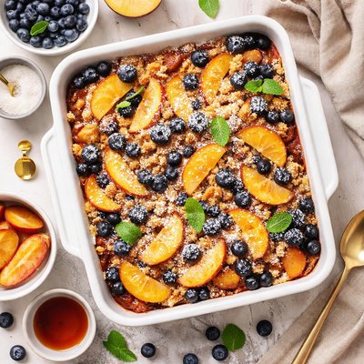 Image of Peach and Blueberry Casserole