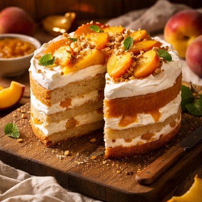 Image of Peach and Cream Cake