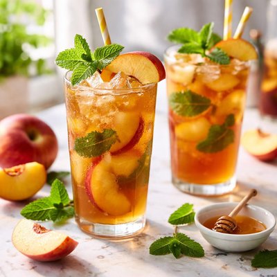 Image of Peach and Mint Iced Tea