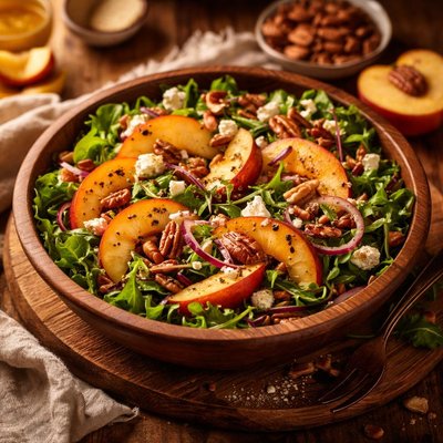Image of Peach and Walnut or Pecans Salad