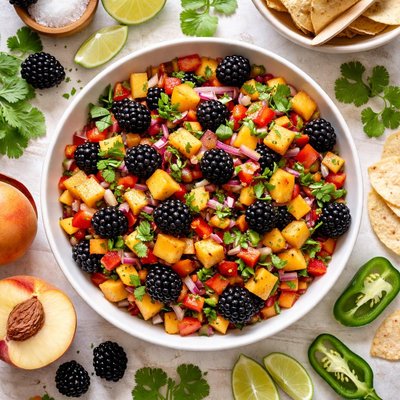 Image of Peach and Wild Blackberry Salsa