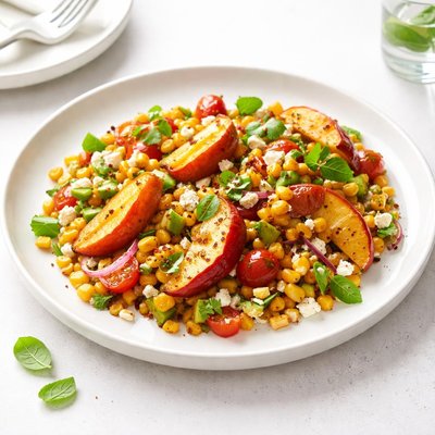 Image of Peach Barbecued Corn Salad Recipe