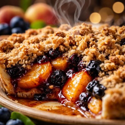 Image of Peach Blueberry Streusel Pie