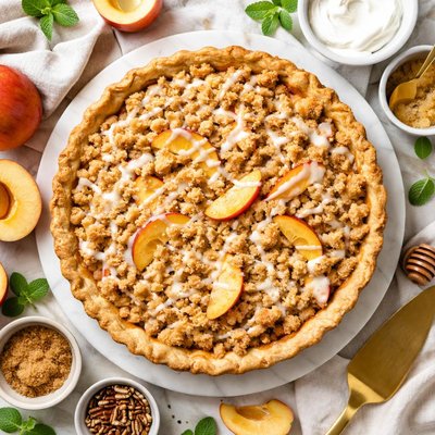 Image of Peach Cream Crumble Pie
