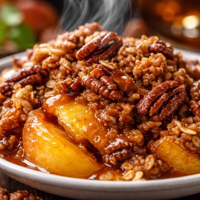 Image of Peach Crisp with Toffee Pecans Amaretto