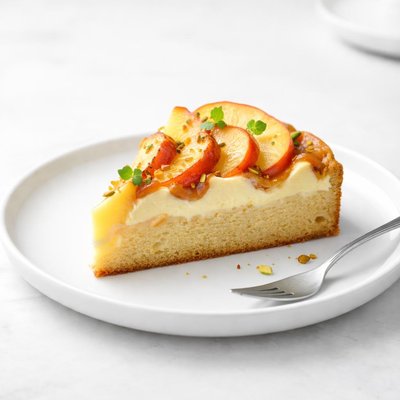 Image of Peach Custard Cake