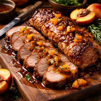 Image of Peach Glazed Pork Tenderloin