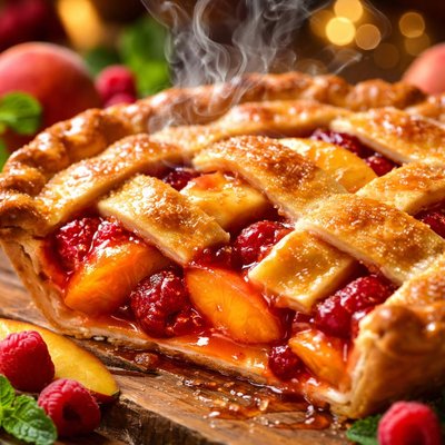 Image of Peach Melba Summer Pie