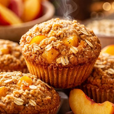 Image of Peach Oatmeal Muffins